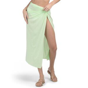 VIX Lime Made In Brazil Karen Midi Cover-up Skirt